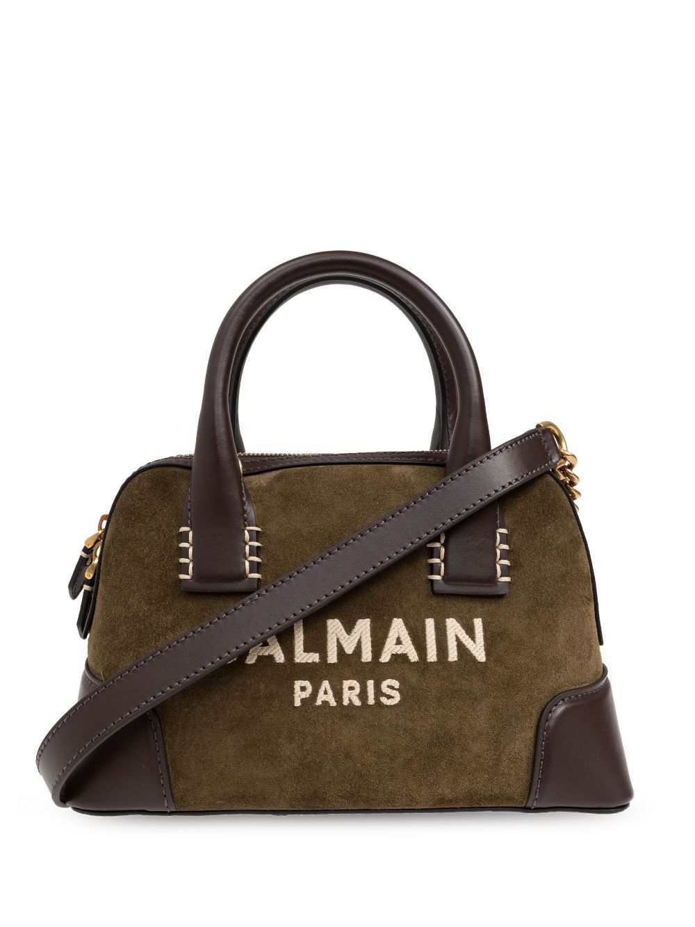 Balmain logo-patch tote bag - Green