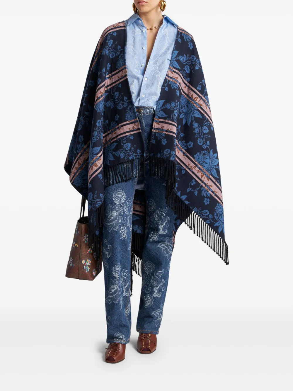 ETRO Jeans met jacquard - Blauw