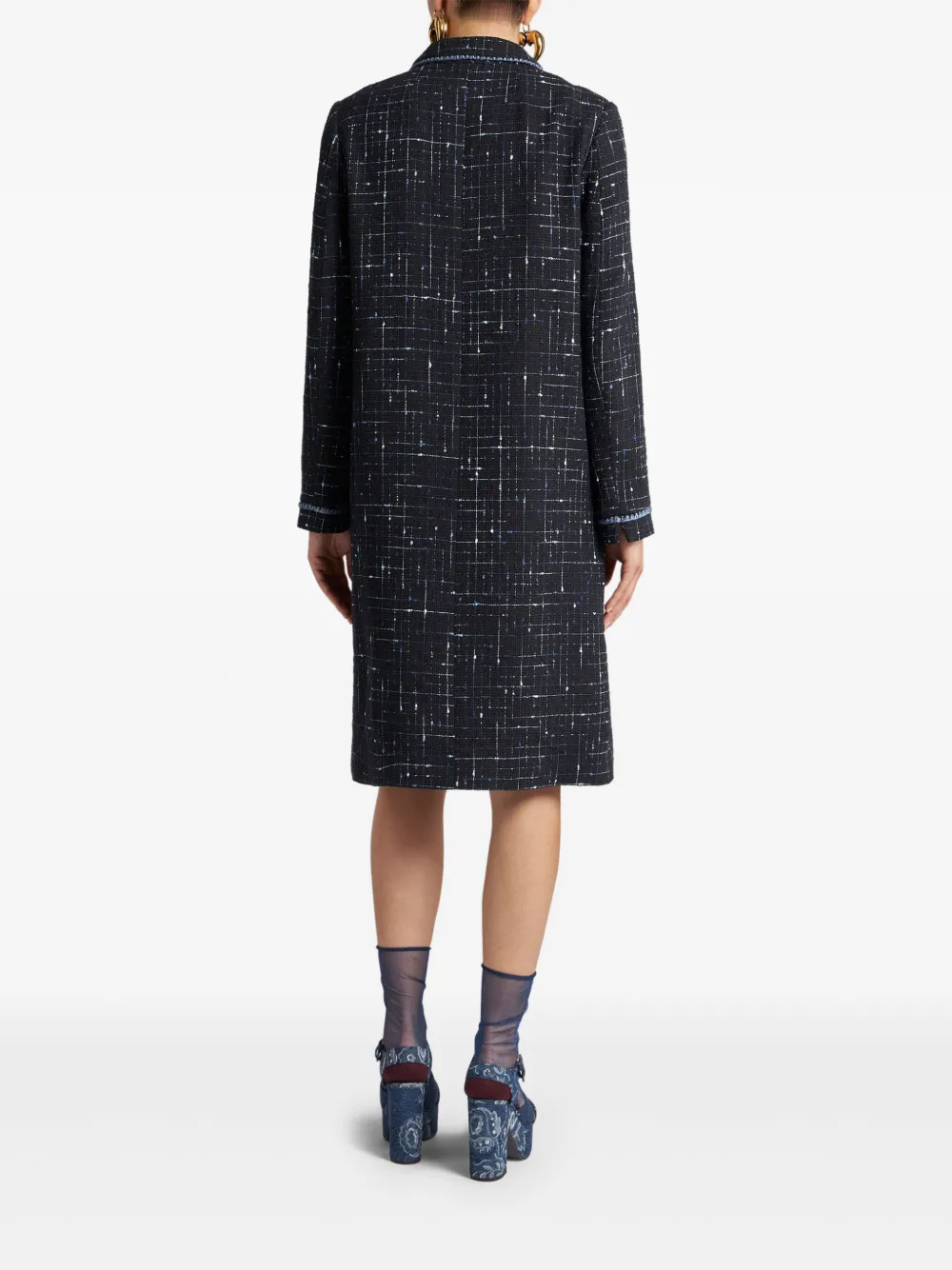 ETRO ブークレ コート | ブルー | FARFETCH JP
