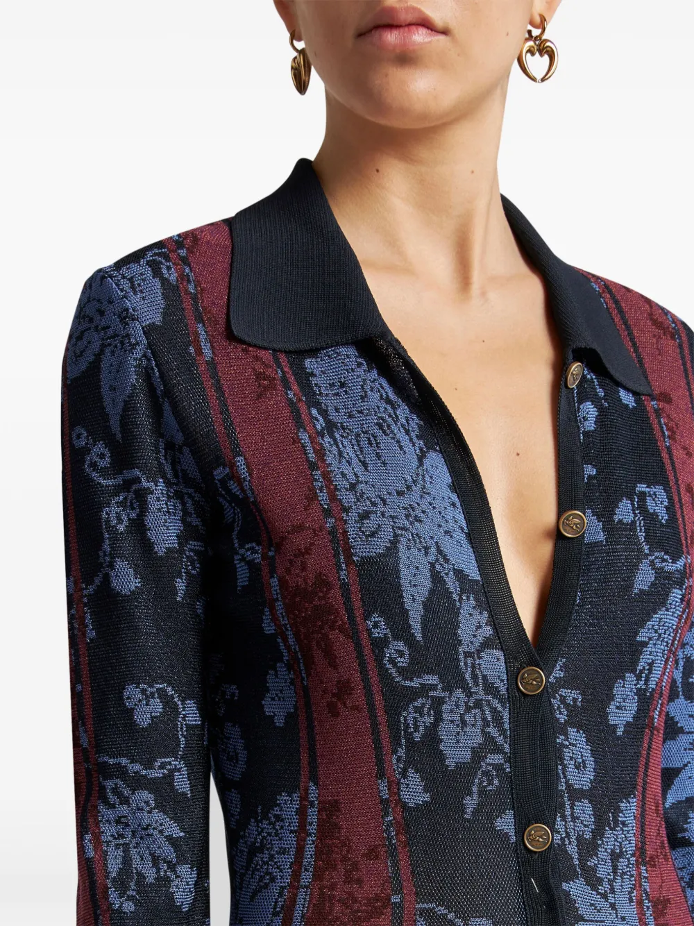 ETRO Vest met bloemjacquard Blauw