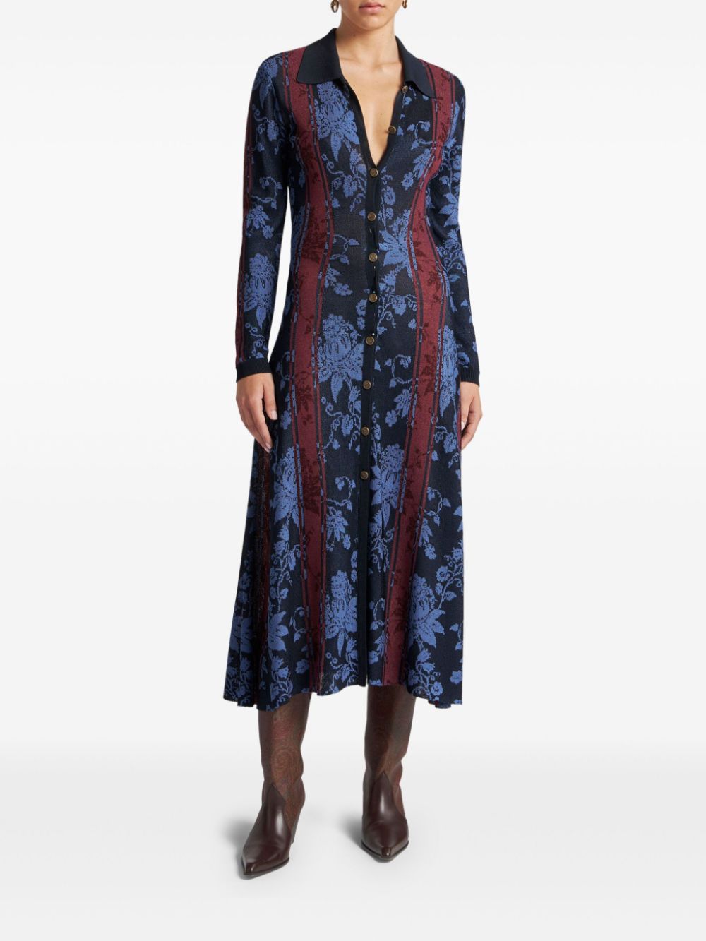 ETRO Vest met bloemjacquard - Blauw