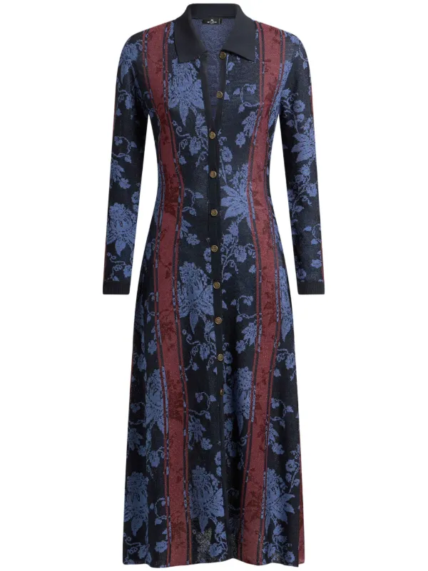 【★完売必至★】ETRO ☆ フローラル ジャカード カーディガン ETRO フローラルジャカード カーディガン | ブルー | FARFETCH JP