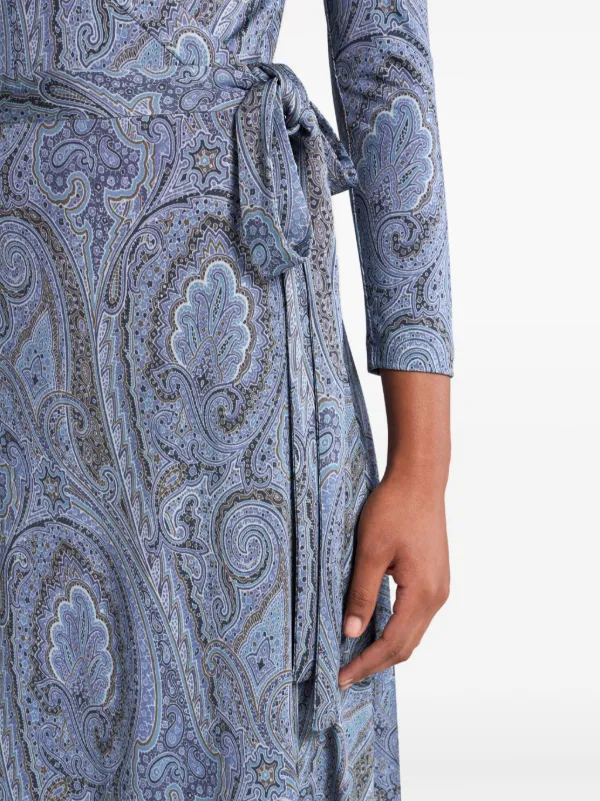 ETRO Paisley Wrap Dress | Blue | FARFETCH ETRO Paisley Wrap Dress | Blue | FARFETCH