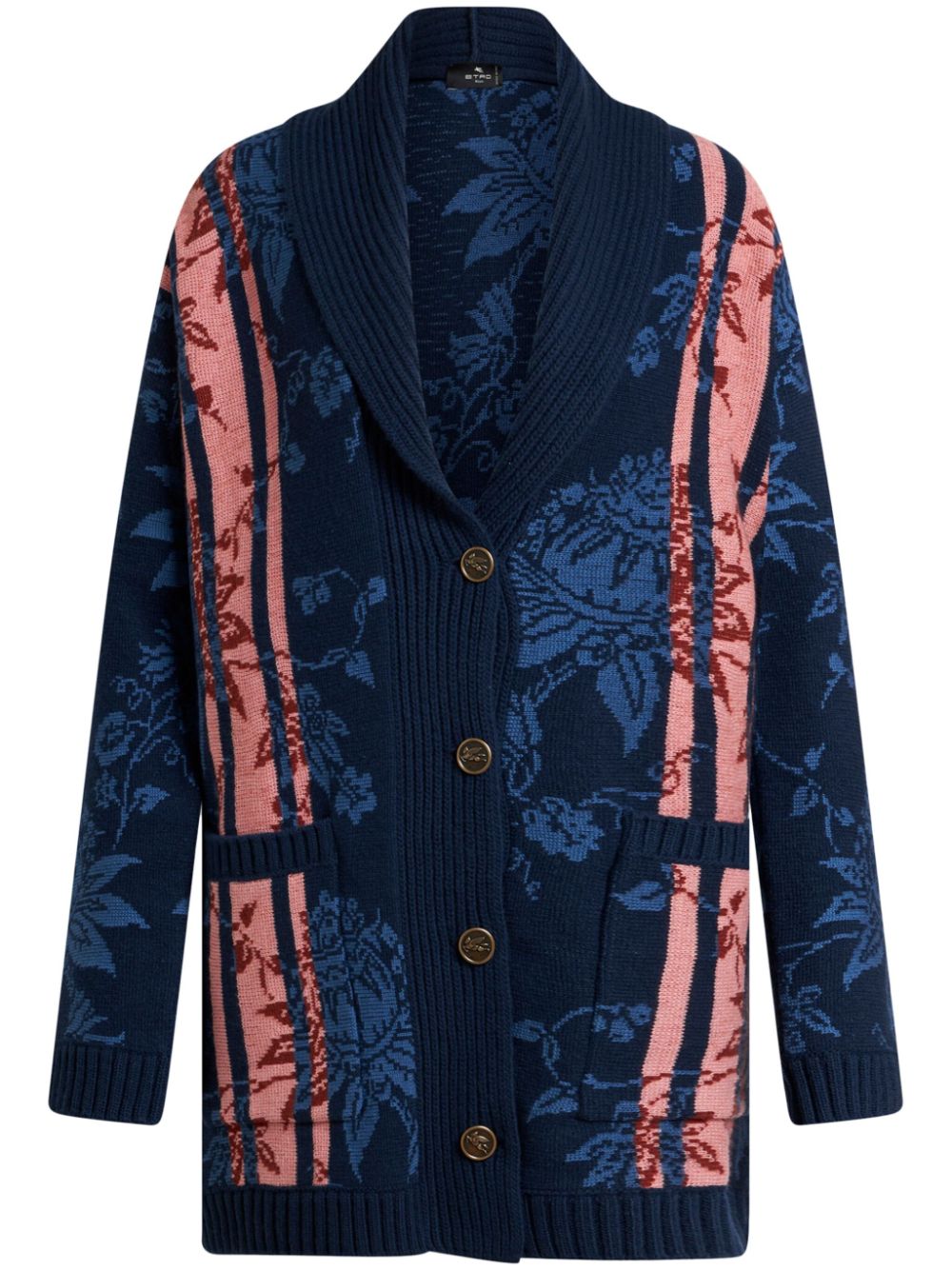 ETRO belted maxi cardigan - Blue