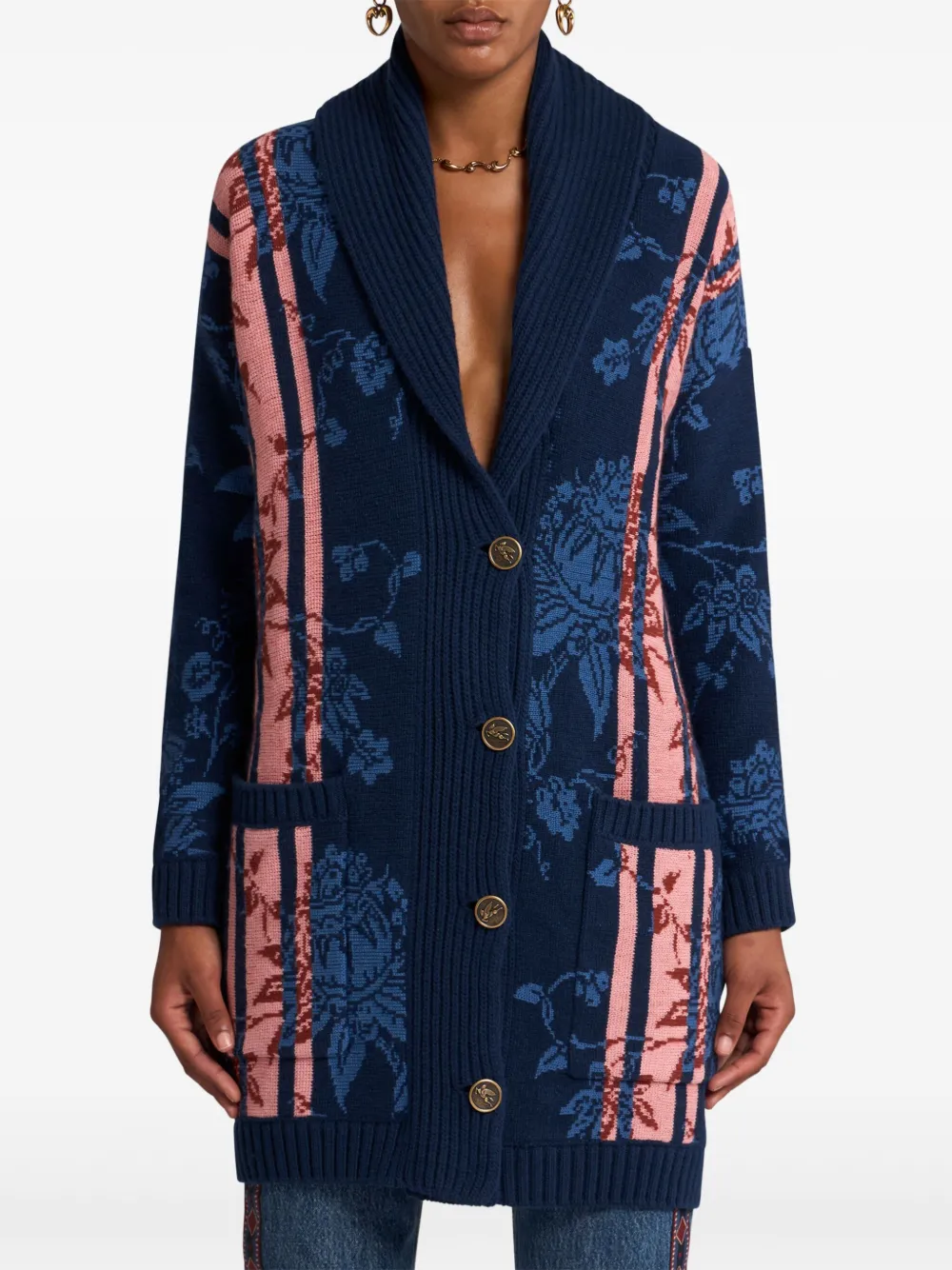 ETRO Vest met capuchon Blauw