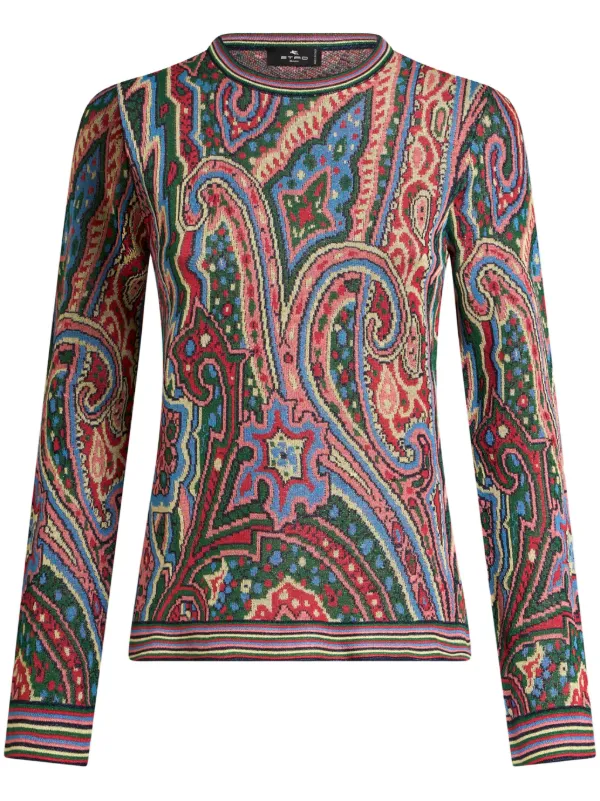 Etro Paisley-jacquard Sweater in Blue