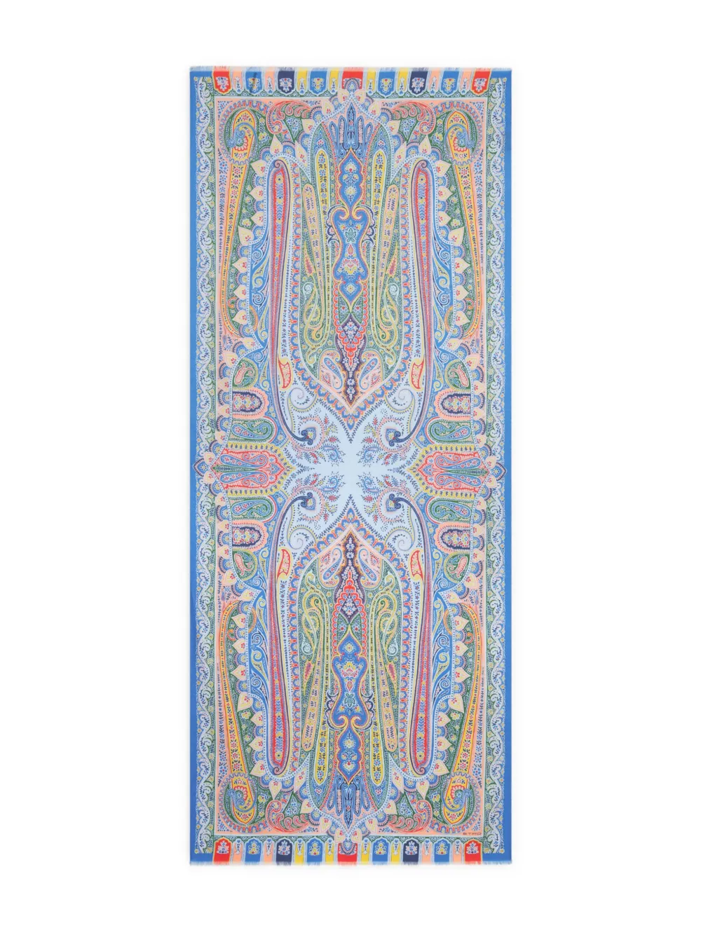 Shop Etro Printed Scarf In Blue