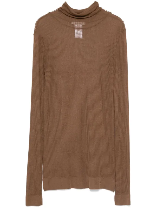 Lemaire High-neck Sweater in Brown