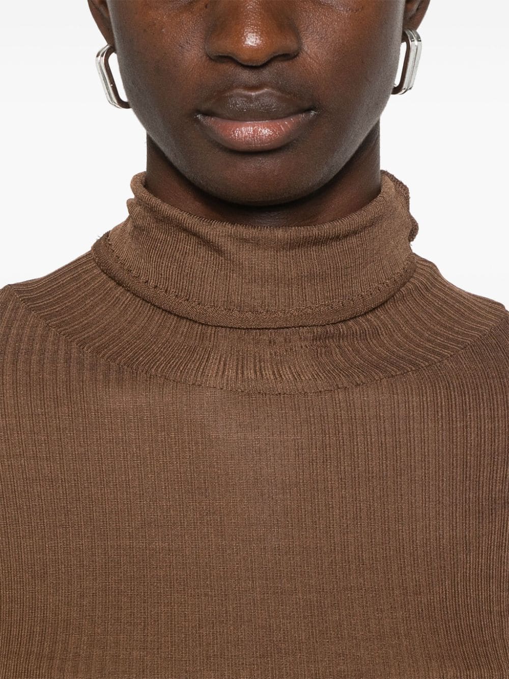 Shop Lemaire High-neck Sweater In Brown