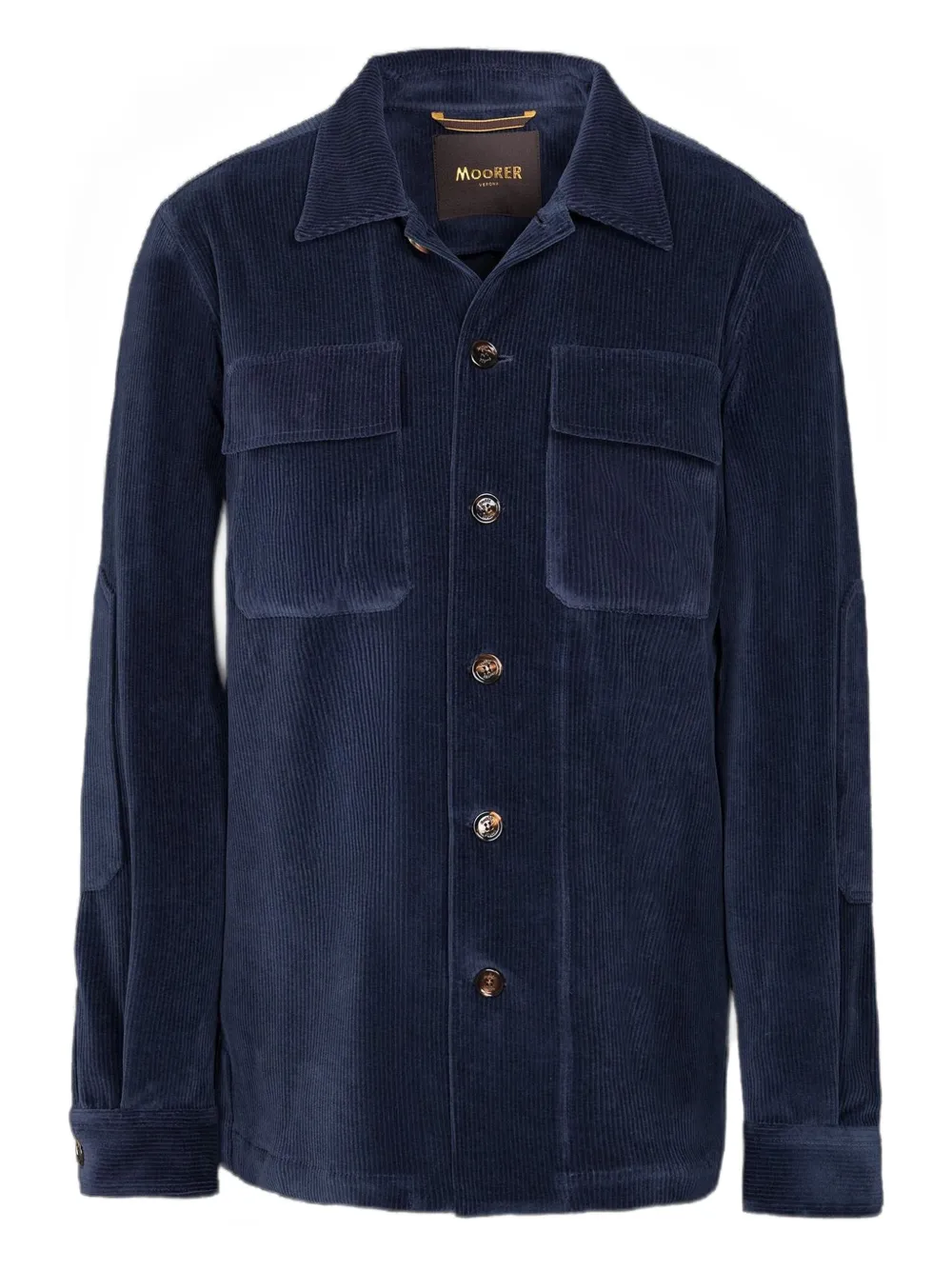 Moorer corduroy patch-pocket shirt | Blue | Image 1