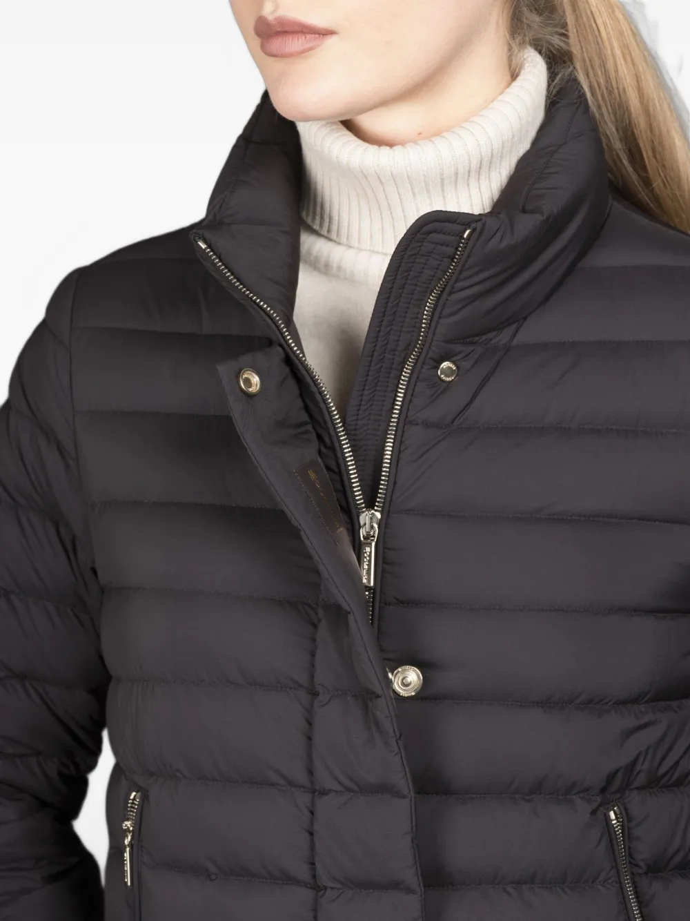 Moorer Minelle-s3 Quilted High-neck Jacket In Black