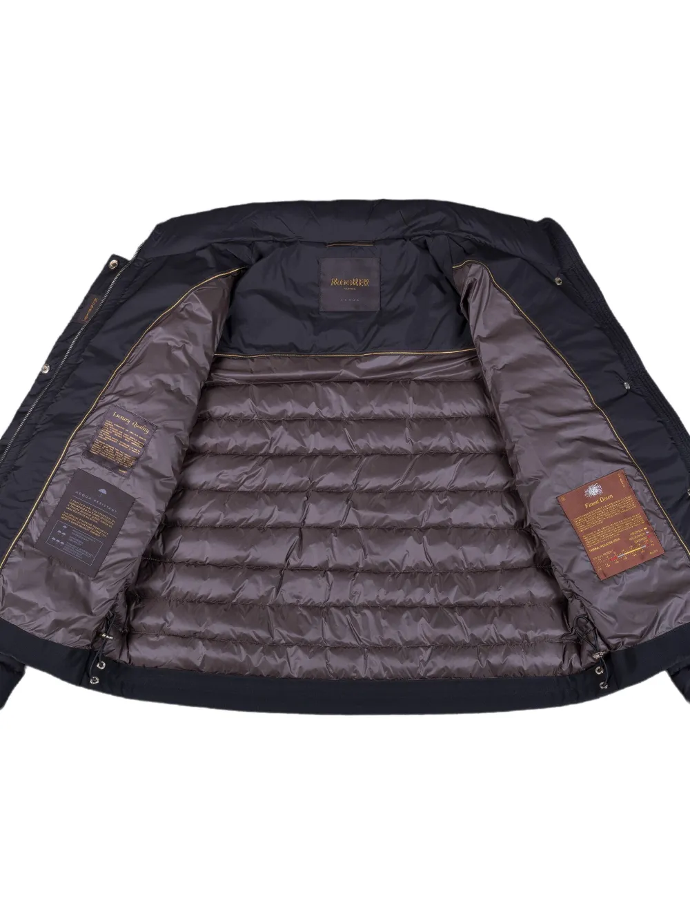 Moorer Minelle-S3 gewatteerd jack met hoge hals Zwart