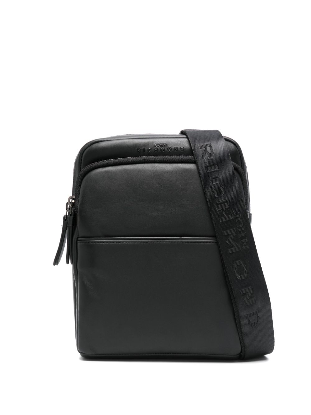 John Richmond leather messenger bag - Black