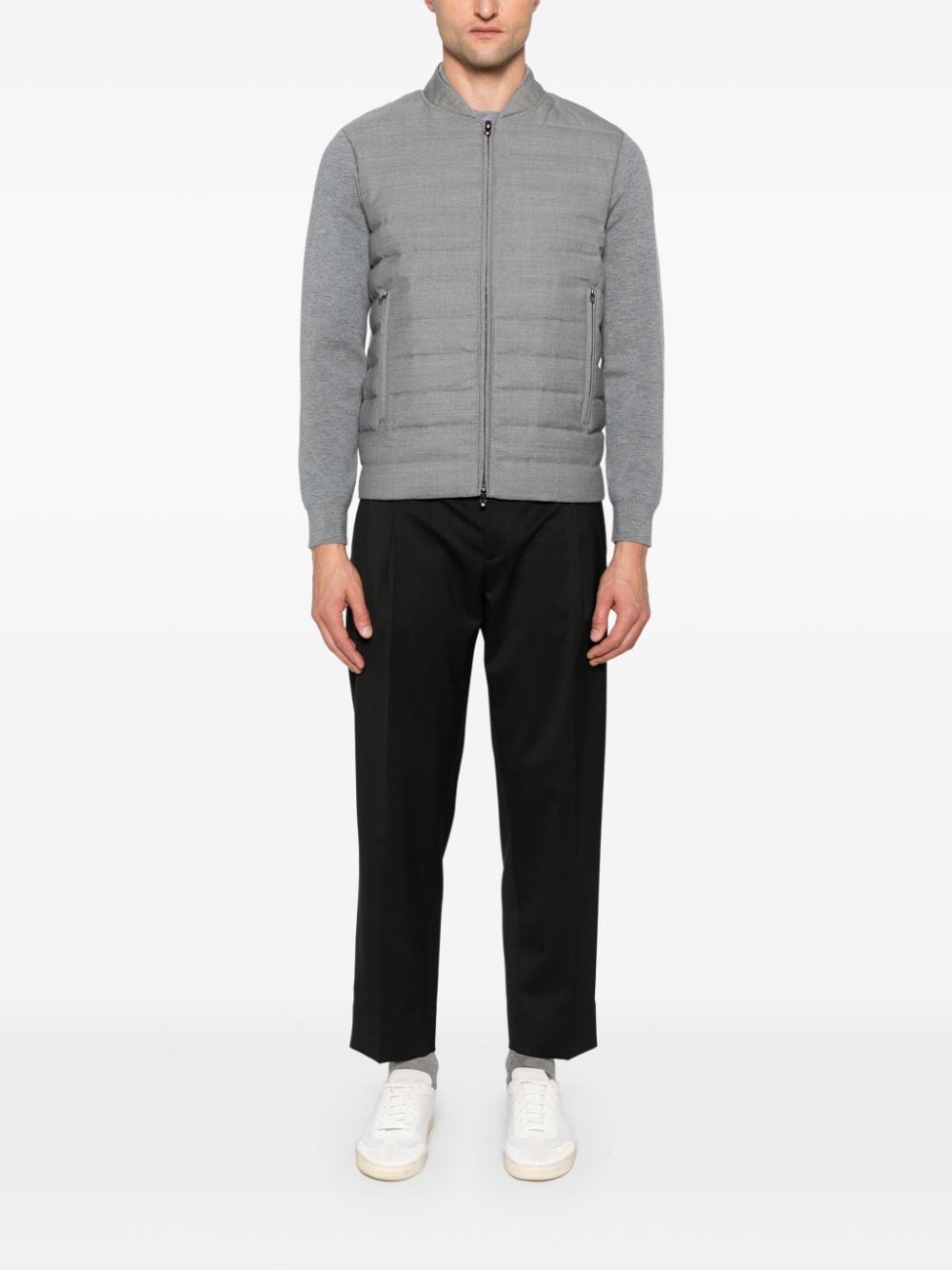 Emporio Armani quilted-panelled jacket - Grijs