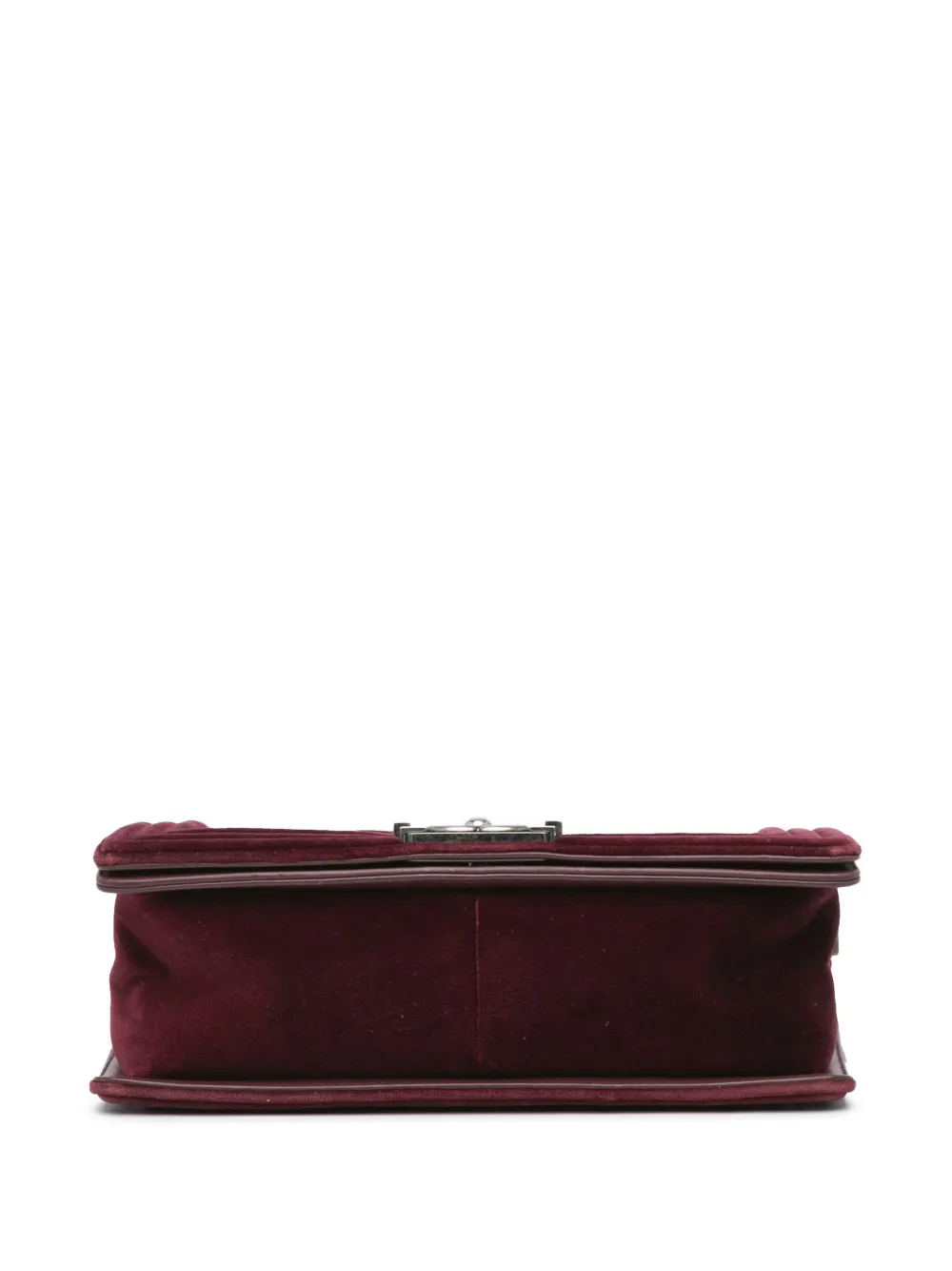 CHANEL Pre-Owned 2014 medium Boy Flap fluwelen crossbodytas met stiksels - Rood