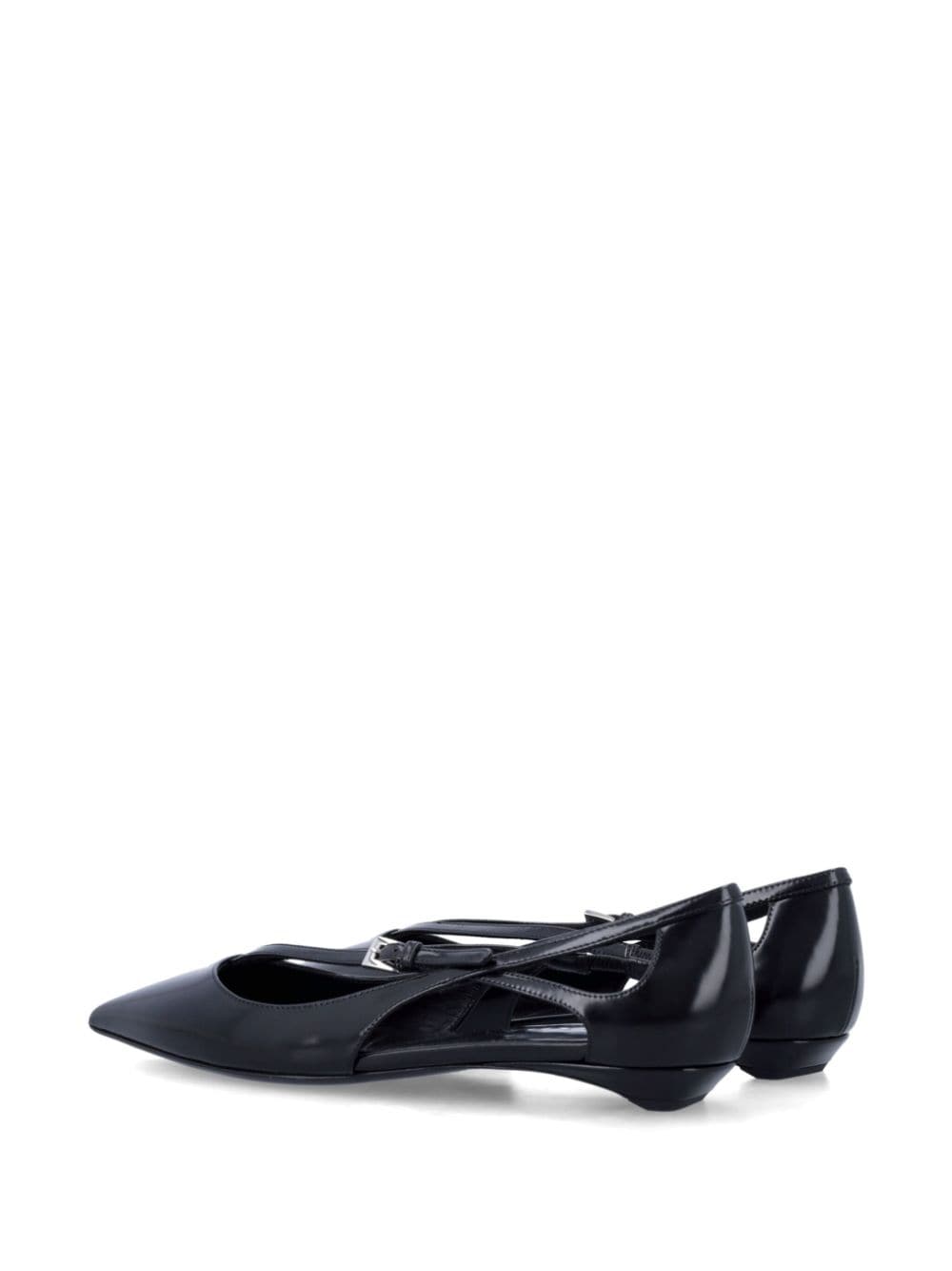 Prada Cyd ballerina's met uitgesneden details Zwart