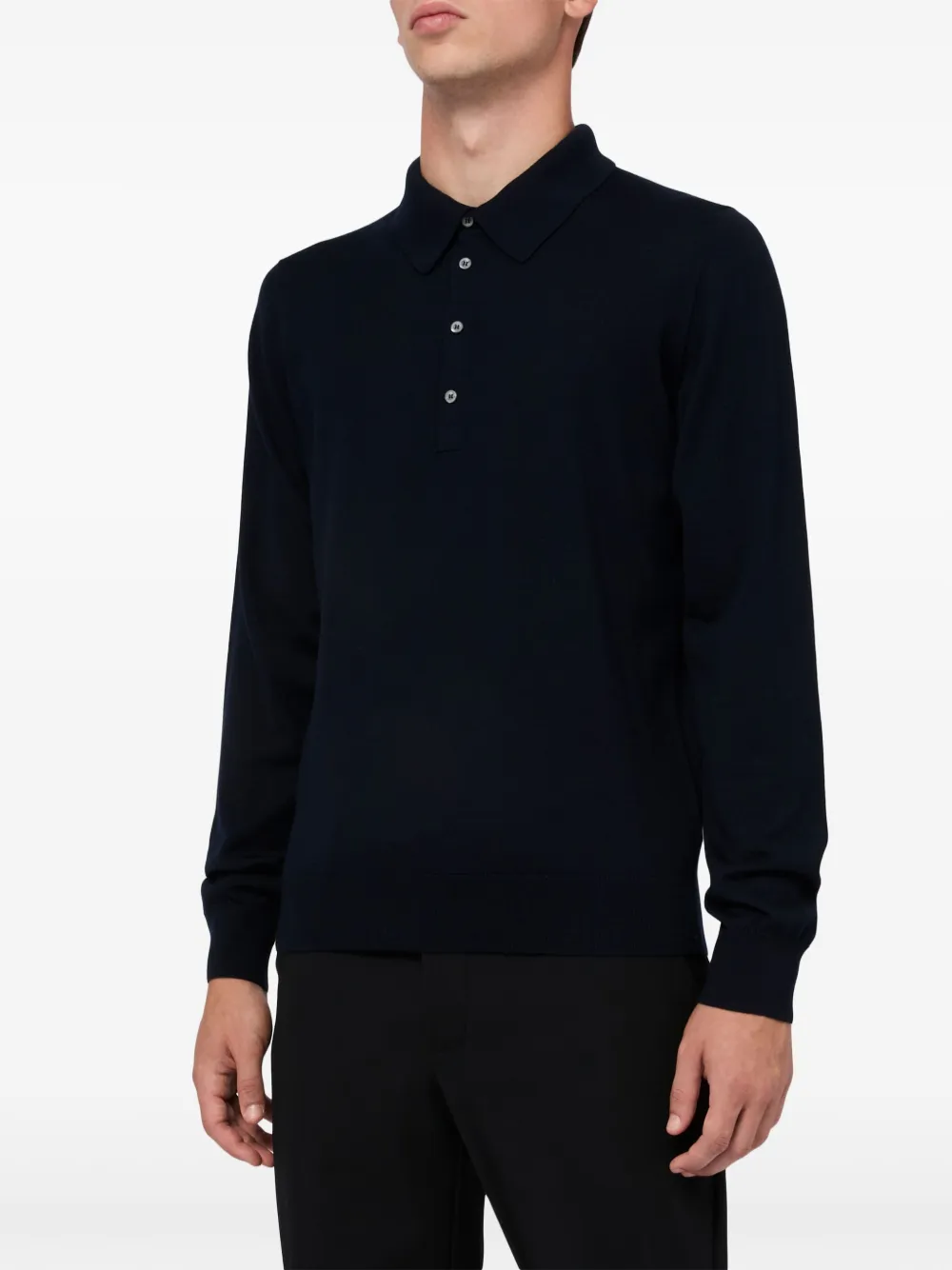 Piacenza Cashmere Wollen poloshirt - Blauw