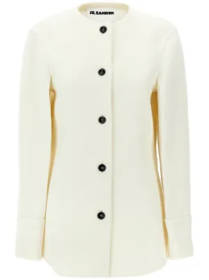 JIL SANDER ジルサンダー ジップアップジャケット ホワイト Jil Sanderのオフホワイト ジップアップジャケットがセール中