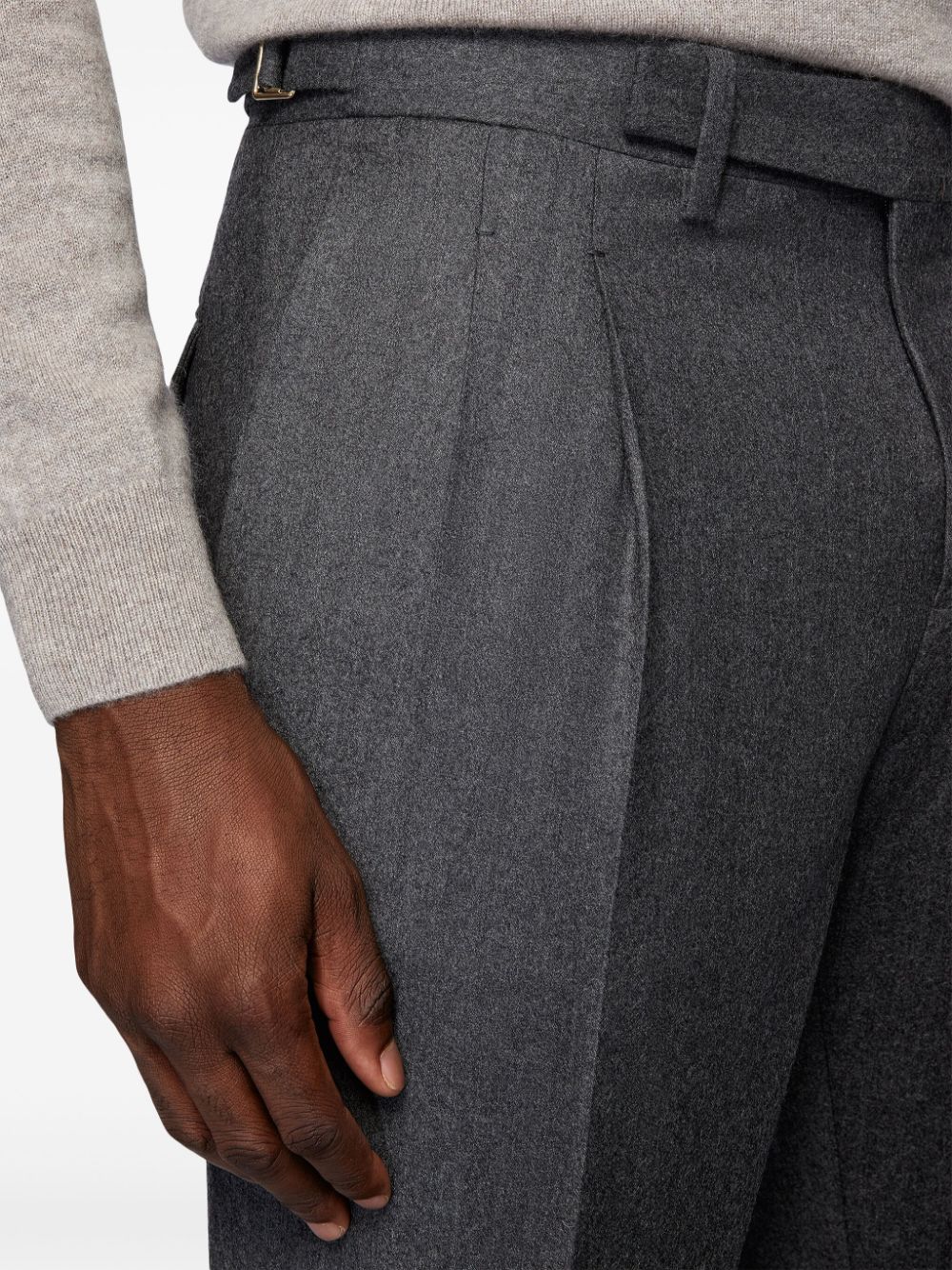 Boggi Milano dart-detail flannel trousers Men