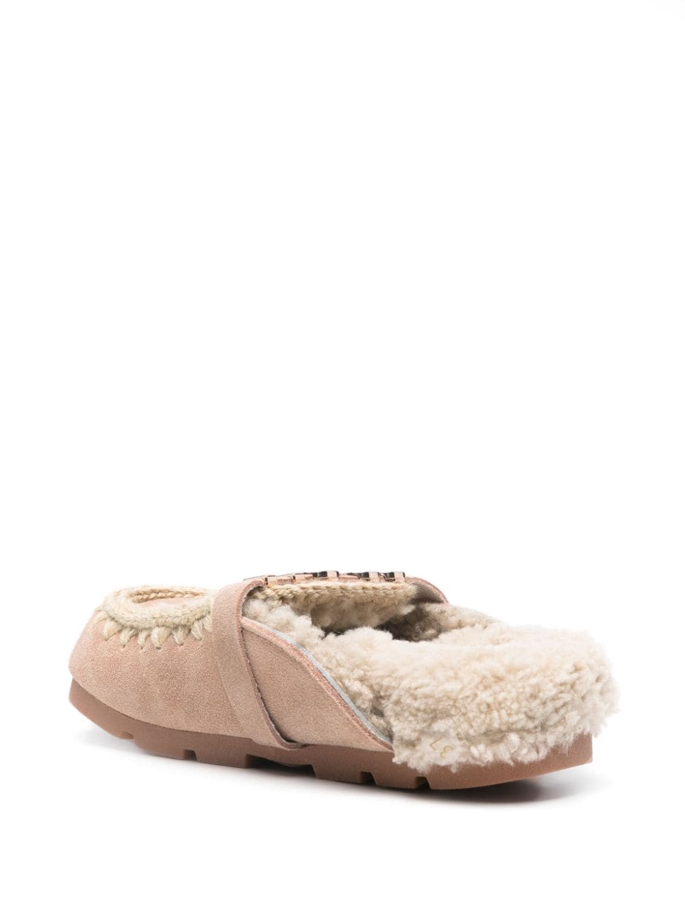 Mou logo-plaque slippers Neutrals