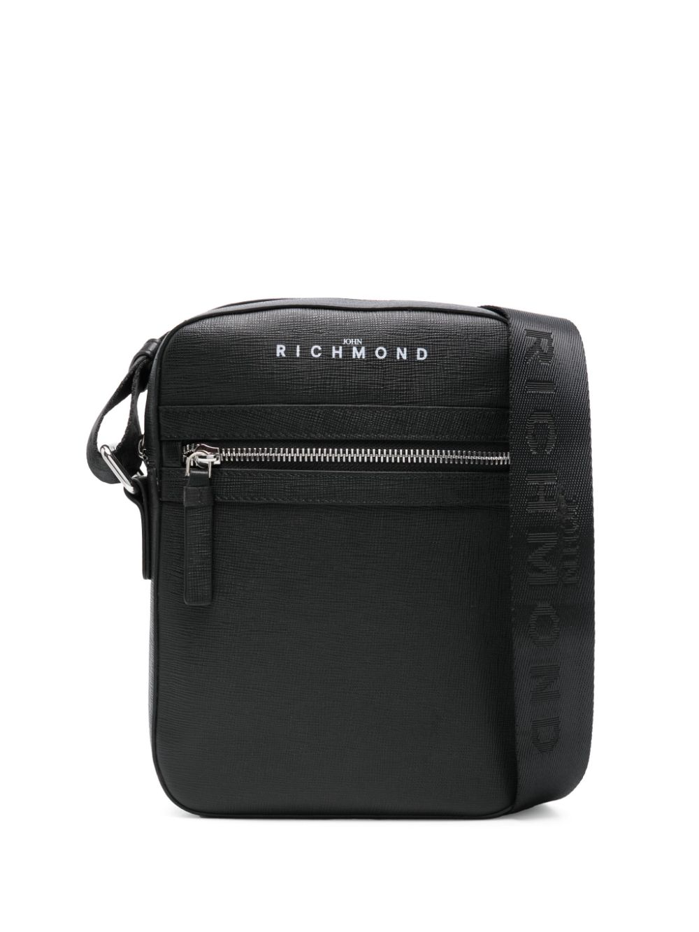 John Richmond leather messenger bag - Black