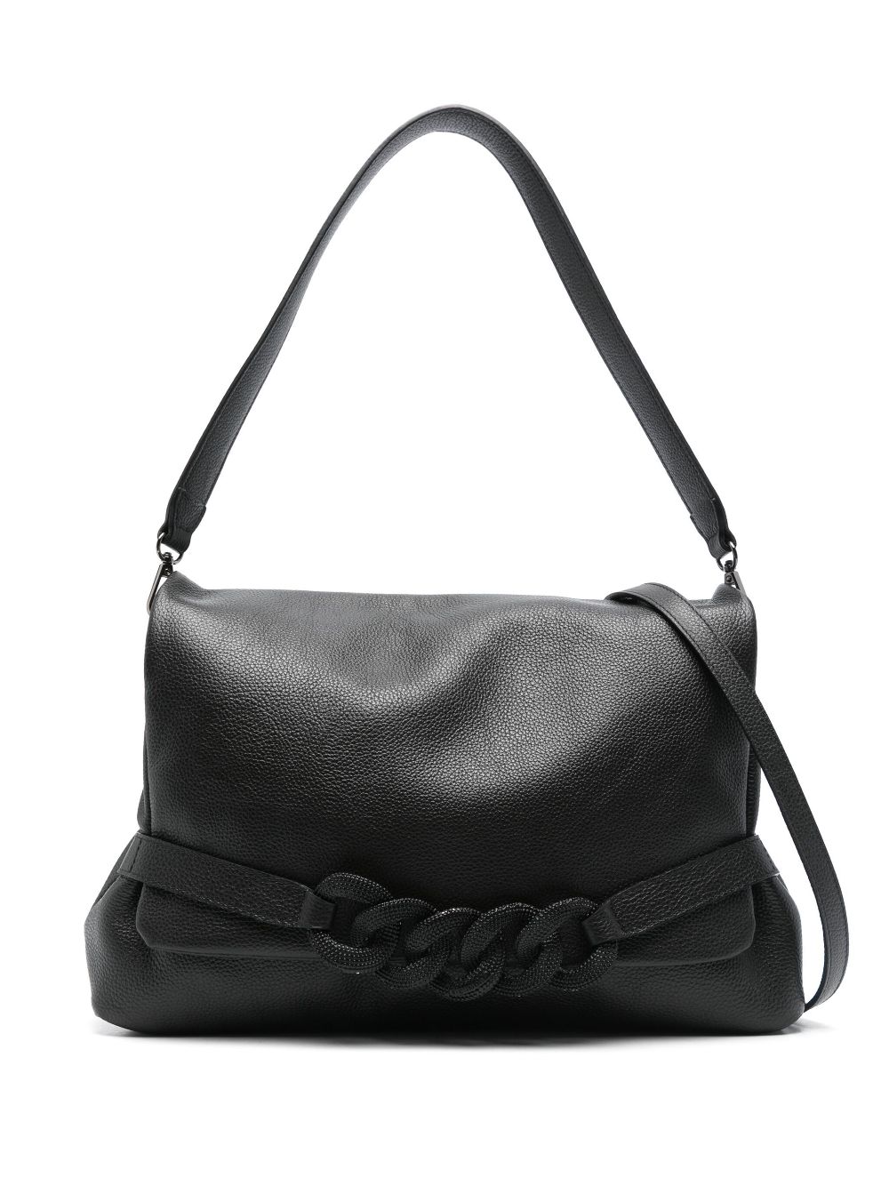 John Richmond leather shoulder bag - Black