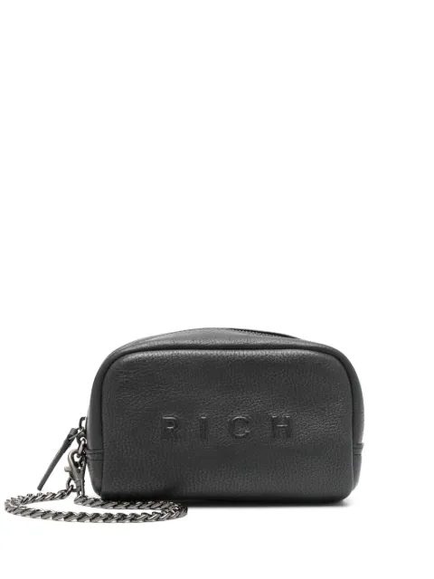 John Richmond logo-embossed clutch bag