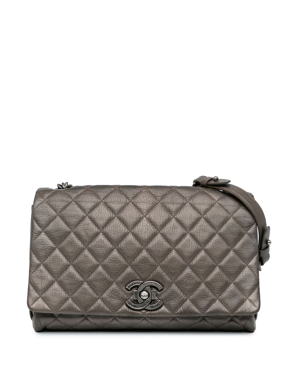 Affordable HOT SALE CHANEL 2015-2016 Large Quilted Goatskin City Rock Flap shoulder bag Women