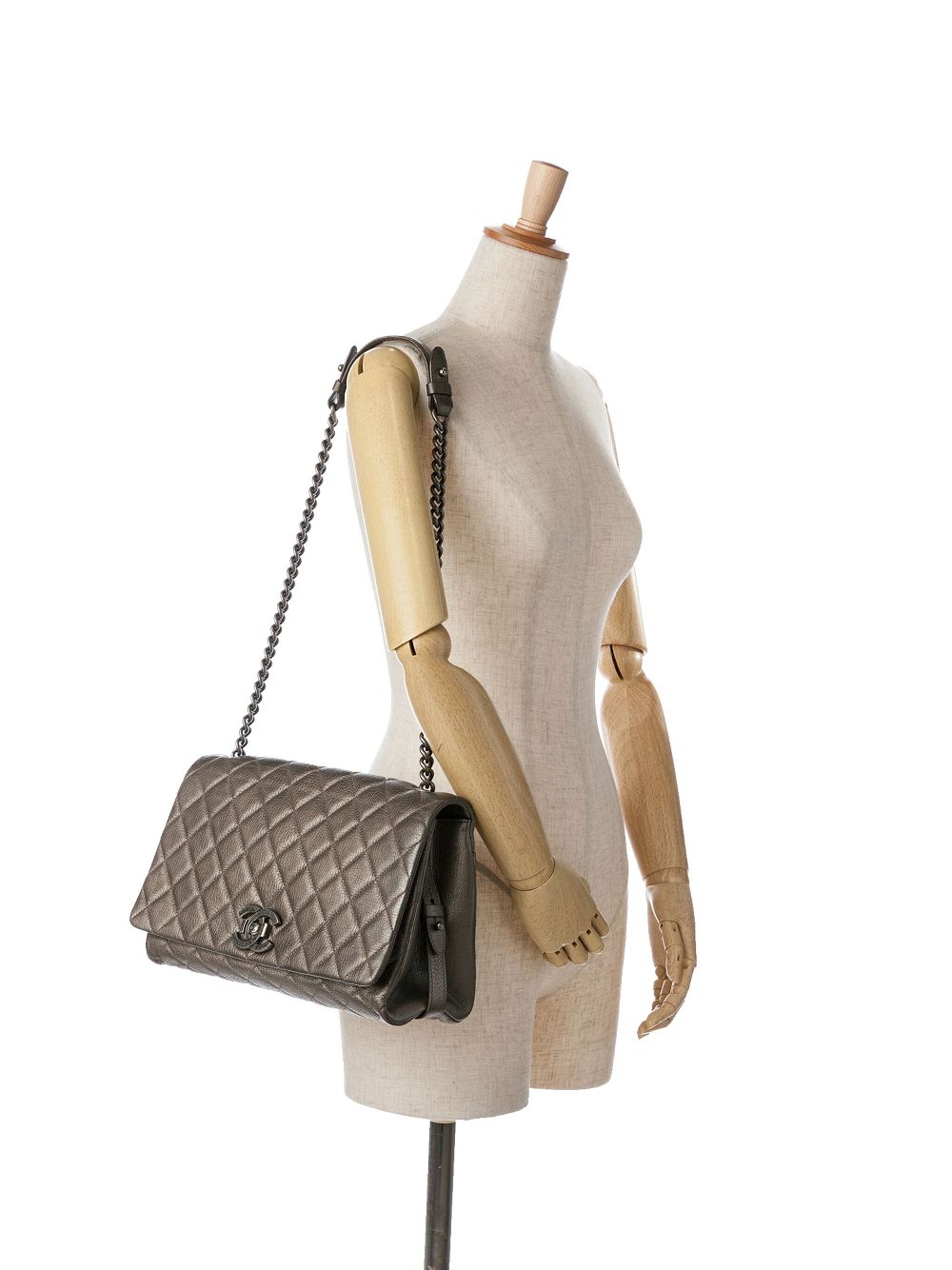 Affordable HOT SALE CHANEL 2015-2016 Large Quilted Goatskin City Rock Flap shoulder bag Women