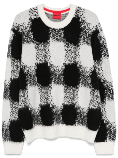 HUGO plaid jacquard sweater