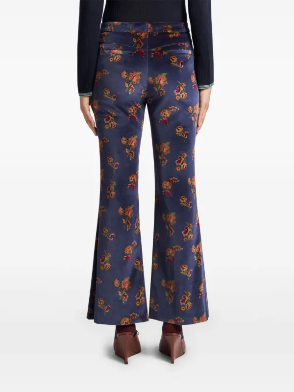 ETRO フローラル フレアパンツ | ブルー | FARFETCH JP