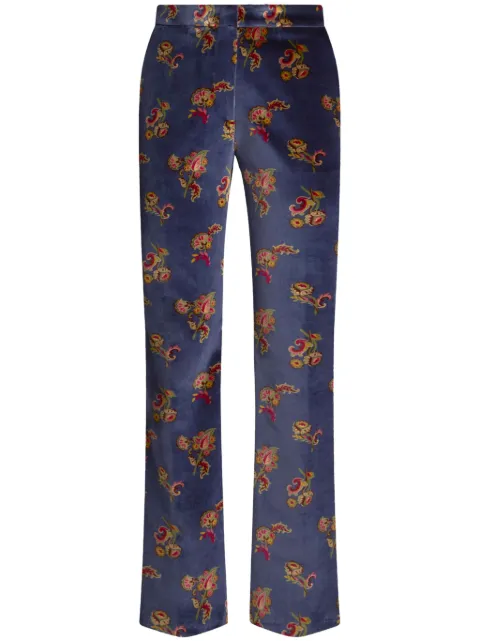 ETRO floral flared trousers