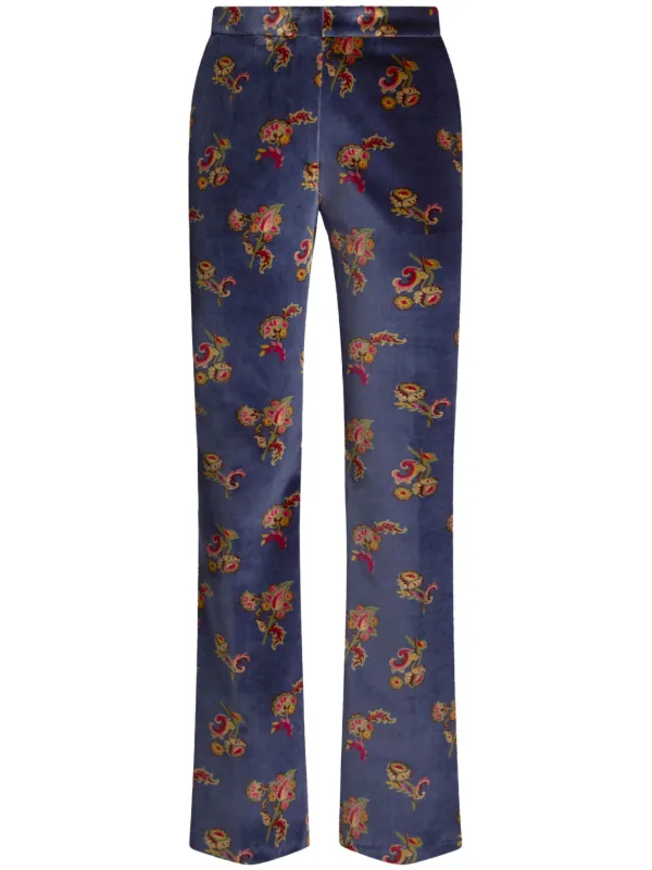 【ETRO】フローラル フレア パンツ ETRO フローラル フレアパンツ | ブルー | FARFETCH JP