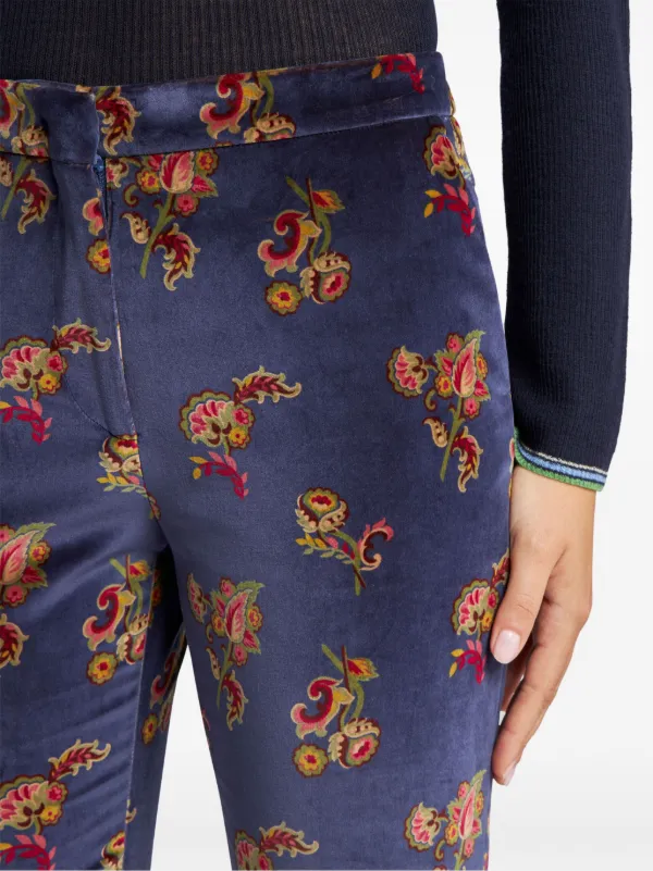 ETRO フローラル フレアパンツ | ブルー | FARFETCH JP