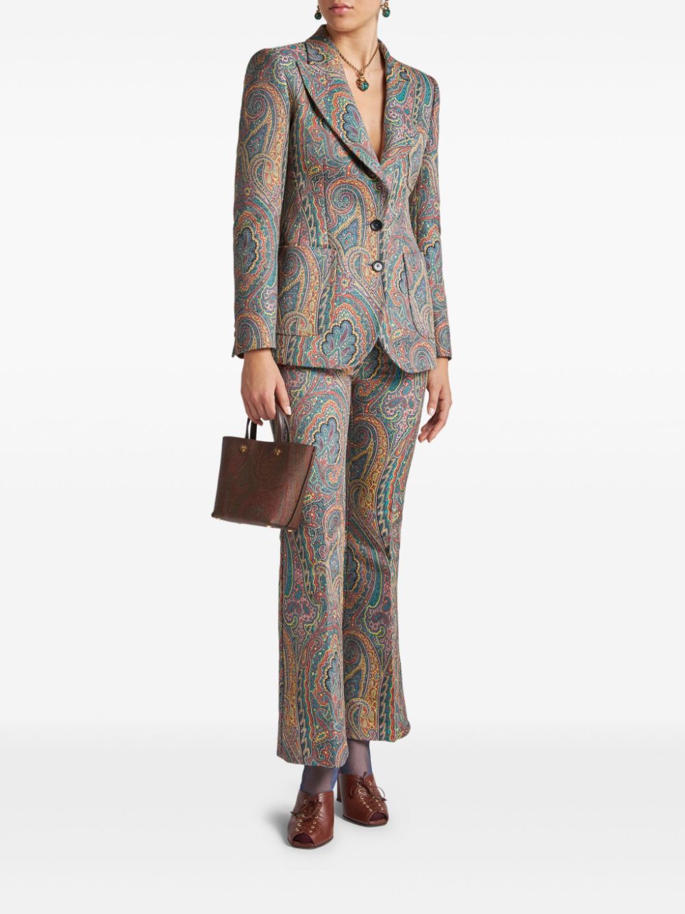 ETRO Pantalon met paisley-print - Blauw