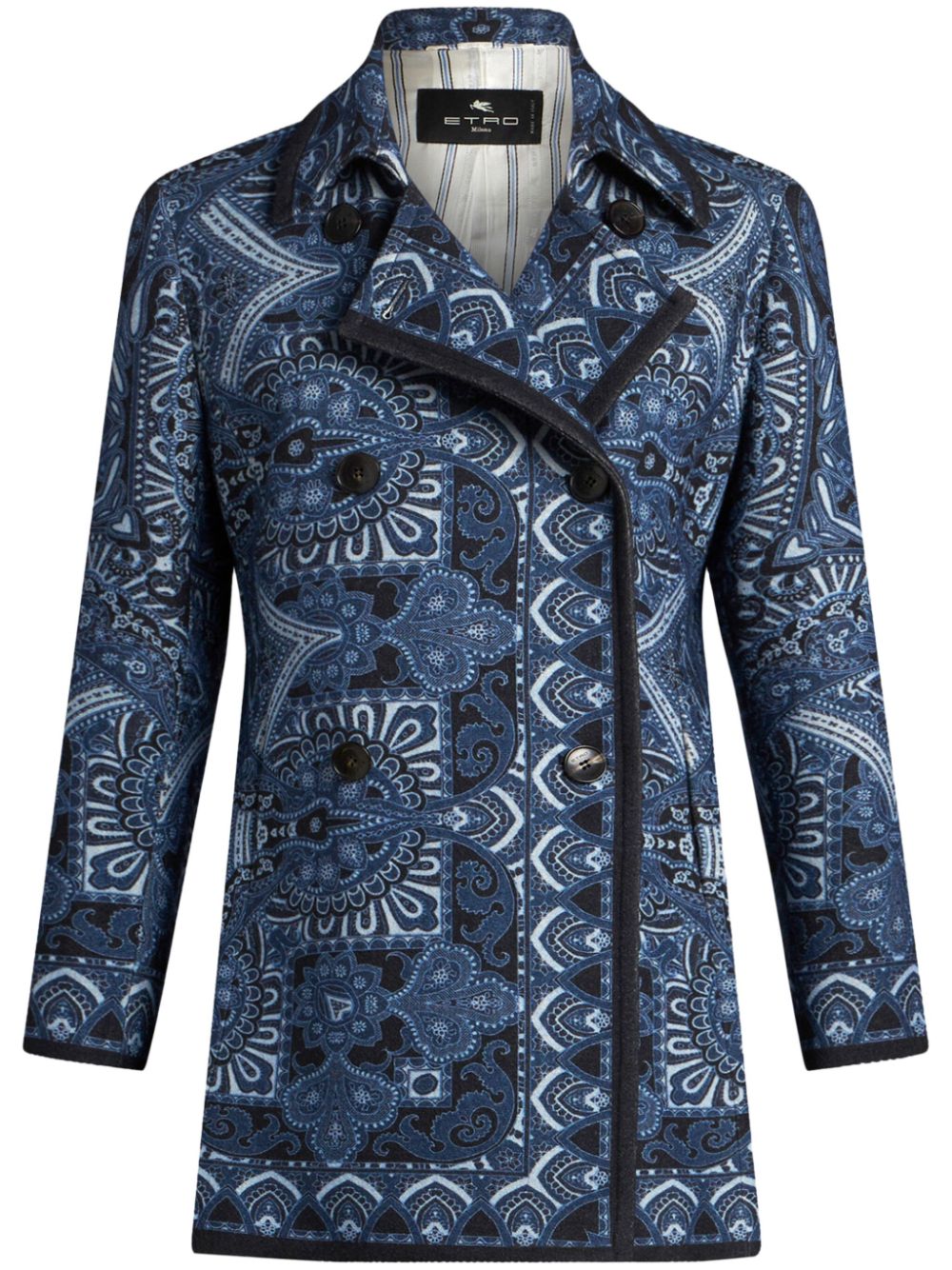 ETRO Jas met dubbele rij knopen Blauw