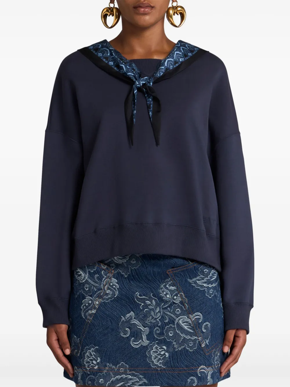 ETRO Sweater met sjaal - Blauw