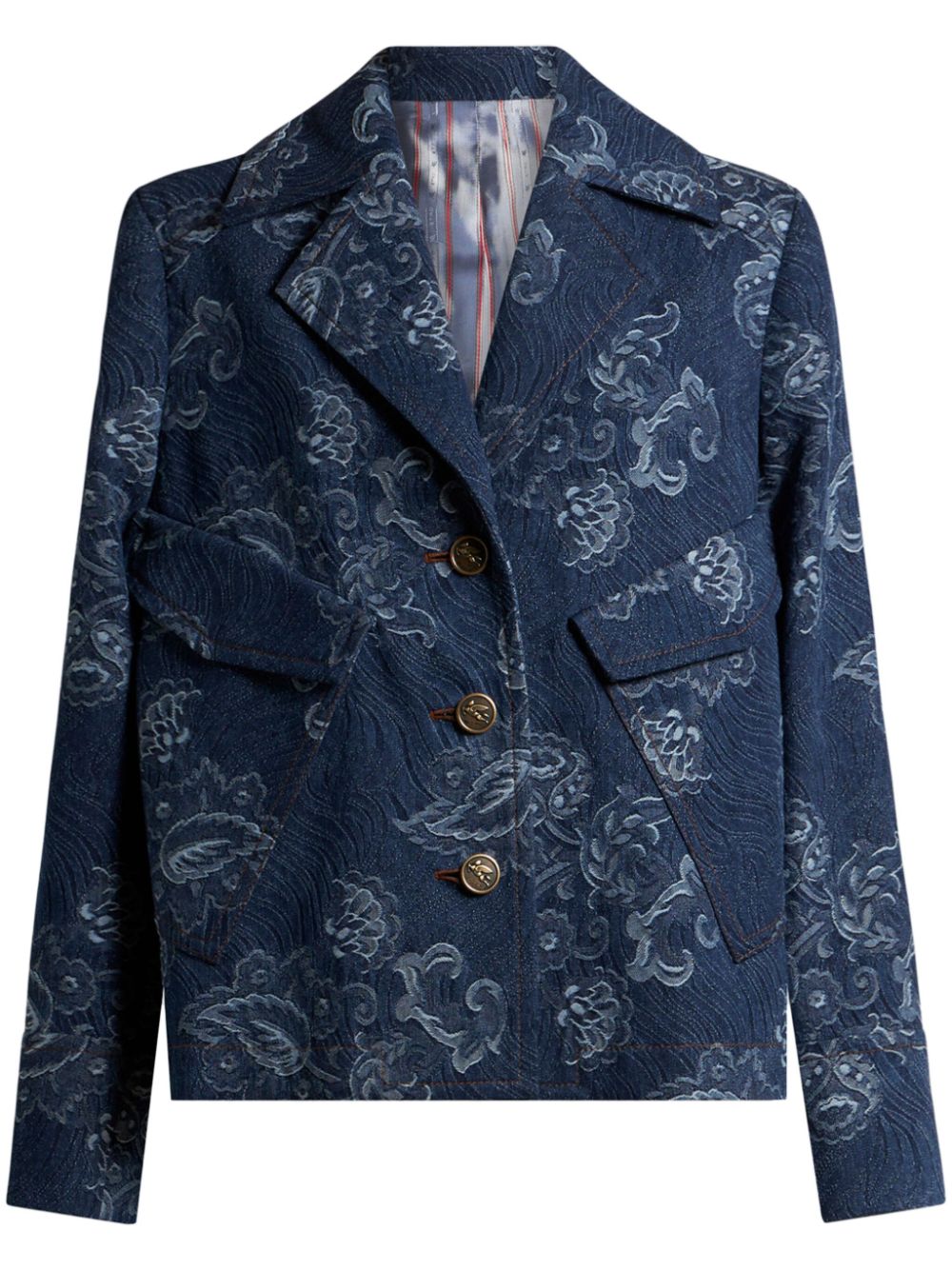 ETRO Denim blazer Blauw