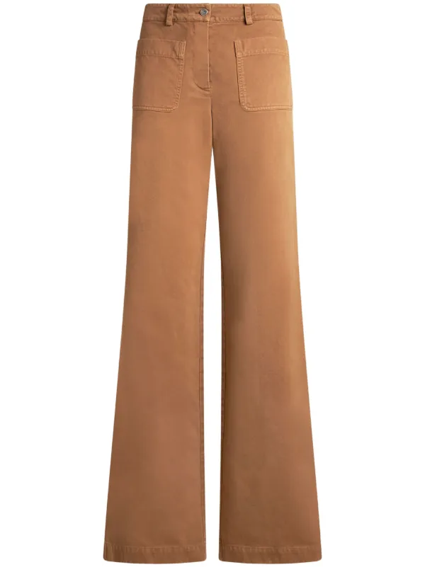Etro Wide-leg Trousers in Brown