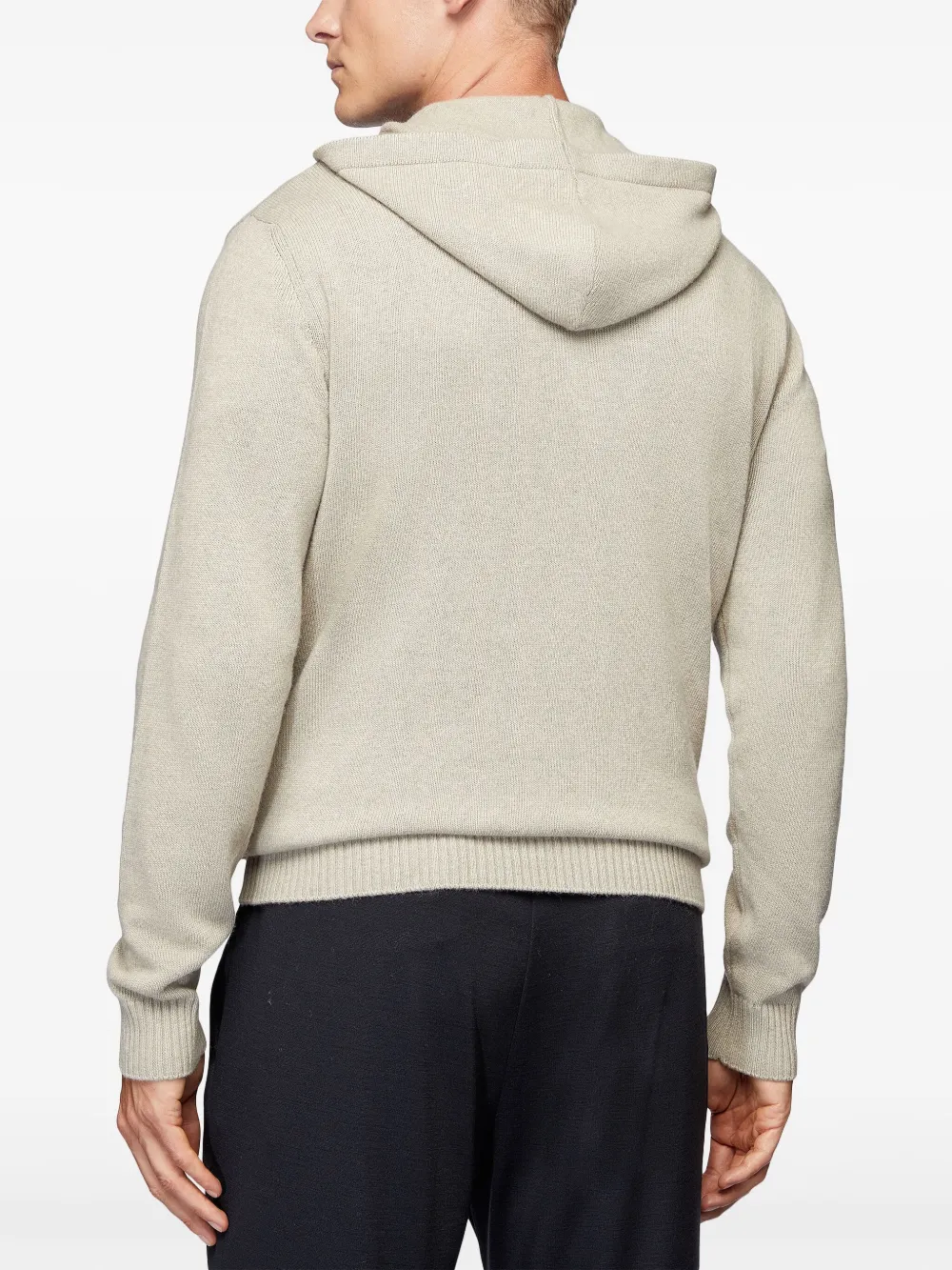 Boggi Milano Hazelnoot trui met capuchon Beige