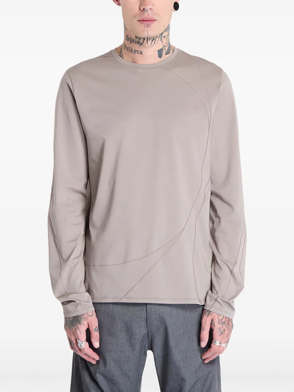 Post Archive Faction T-shirt van katoenblend Grijs