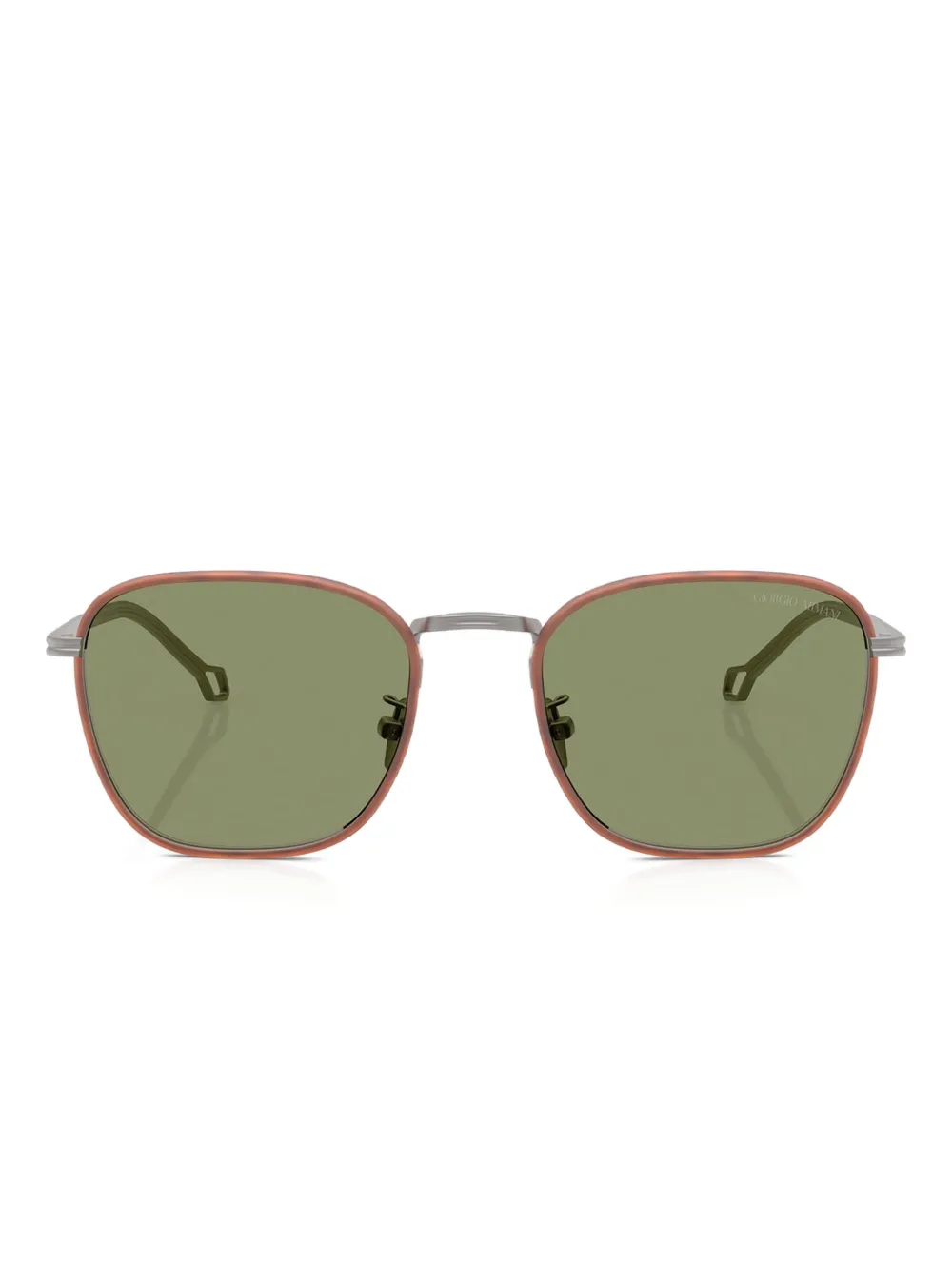 Giorgio Armani Occhiali da sole squadrati color canna di fucile opaco - Grigio