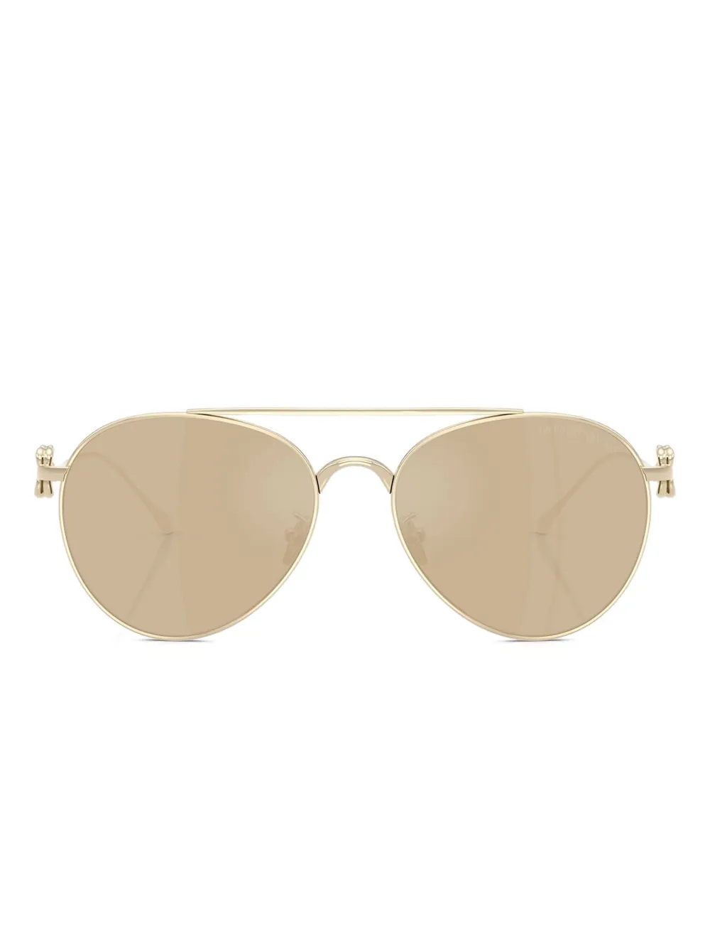 Giorgio Armani Occhiali da sole tondi con decorazione rosa - Oro