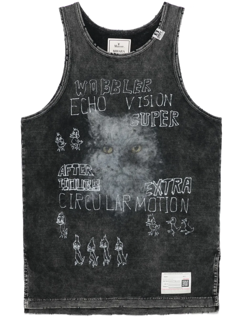 Maison MIHARA YASUHIRO Tanktop met tekst Zwart