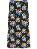 Rabanne floral-print maxi skirt - Black