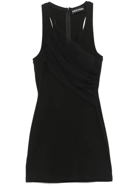 David Koma gathered-tulle tank mini dress