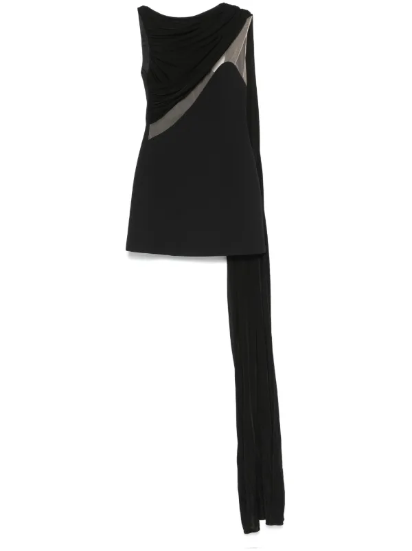 tulle scarf asymmetrical hem mini dress by david koma DAVID KOMA Asymmetric mini dress – Luisa World main image 1