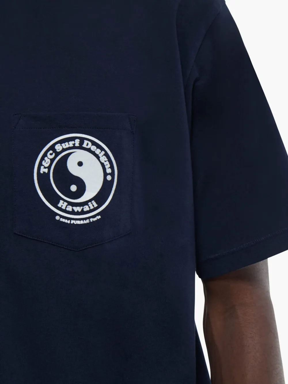 flocked-motif T-shirt