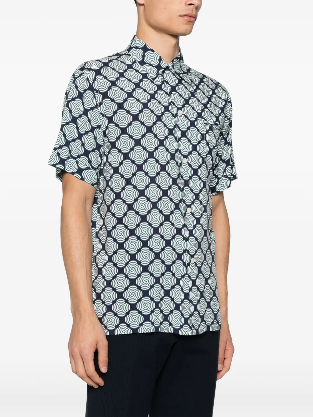 FURSAC Overhemd met abstracte print Blauw
