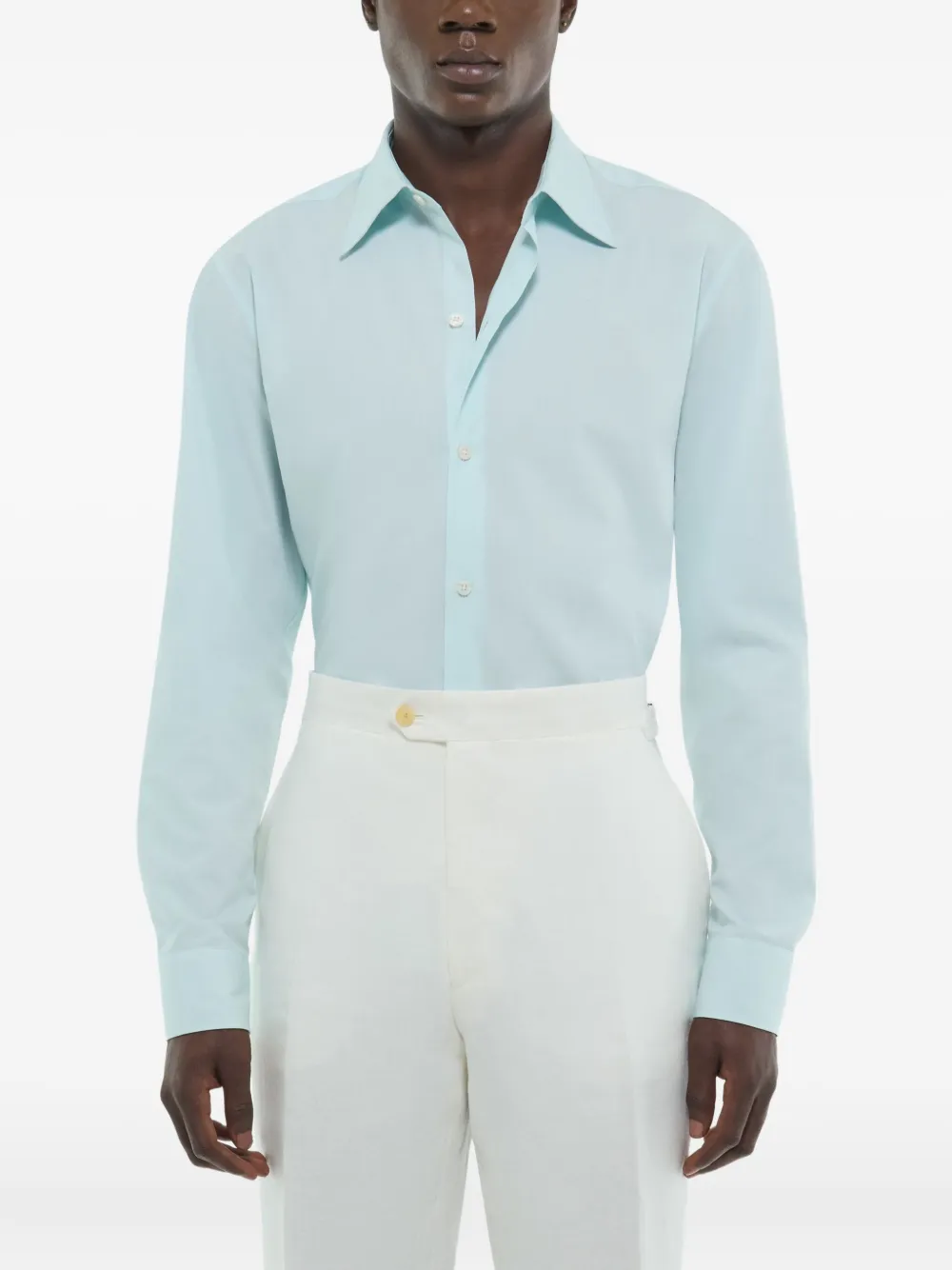 FURSAC long-sleeve cotton shirt Blauw